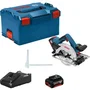 Bosch Professional Scie circulaire sans fil GKS 18V-57 G + 2 batteries 4.0Ah + chargeur GAL 18V-40 + coffret L-BOXX - 06016A2106