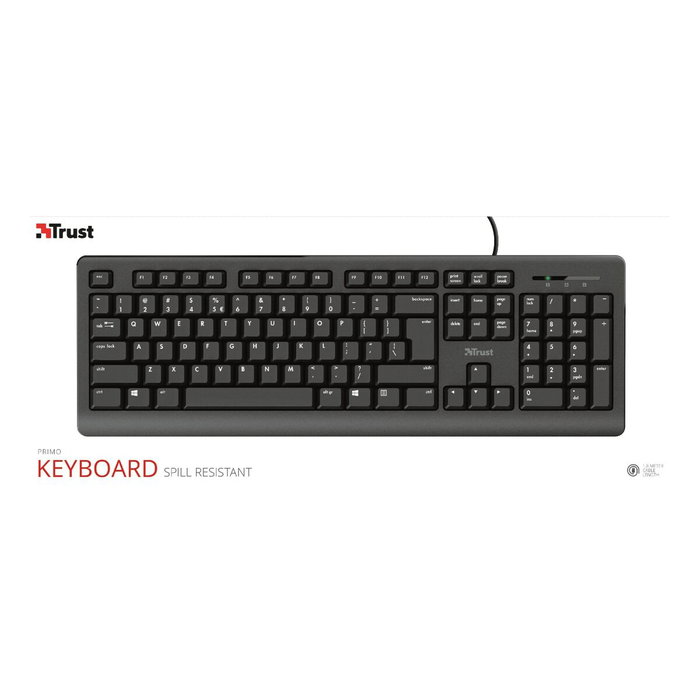 Clavier Trust 23880 Noir Anglais EEUU QWERTY Clavier Trust 23880 Noir Anglais EEUU QWERTY