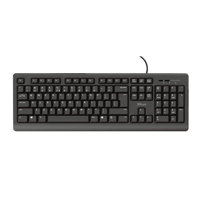 Clavier Trust 23880 Noir Anglais EEUU QWERTY Clavier Trust 23880 Noir Anglais EEUU QWERTY