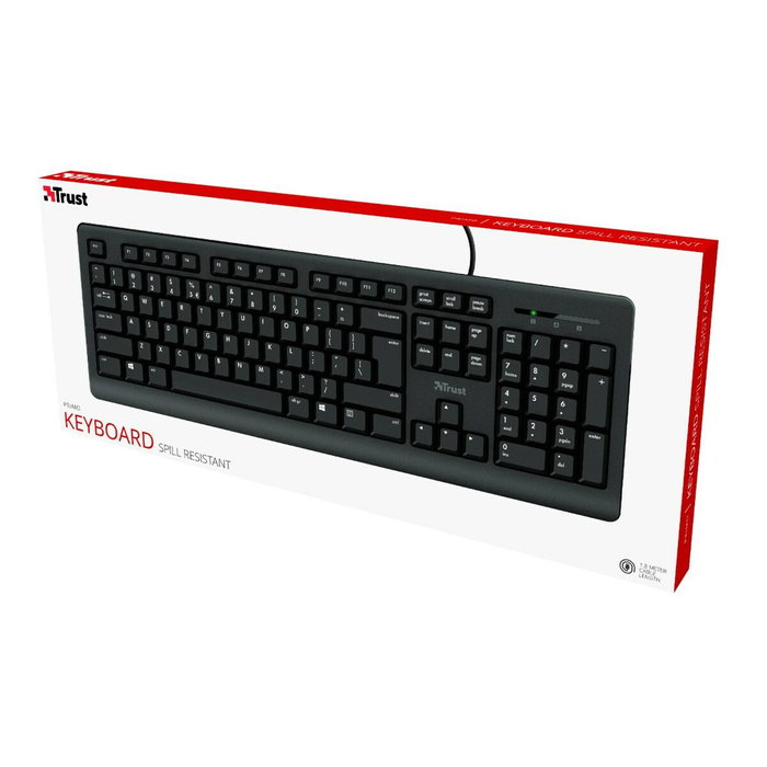 Clavier Trust 23880 Noir Anglais EEUU QWERTY Clavier Trust 23880 Noir Anglais EEUU QWERTY