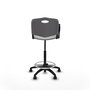 Tabouret Taburete Robledo Pivotant Chlorure de polyvinyle Gris clair Structure polyamide noire Non applicable Sans appui-tête Roulettes pour moquette