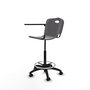 Tabouret Taburete Robledo Pivotant Chlorure de polyvinyle Gris clair Structure polyamide noire Non applicable Sans appui-tête Roulettes pour moquette