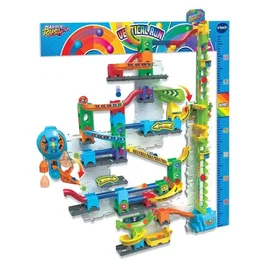 VTECH Marble Rush Ultimate Vertical Run V100E - Circuit de construction vertical, 75 pièces avec 6 billes, jouet à partir de 4 ans - Multicolore