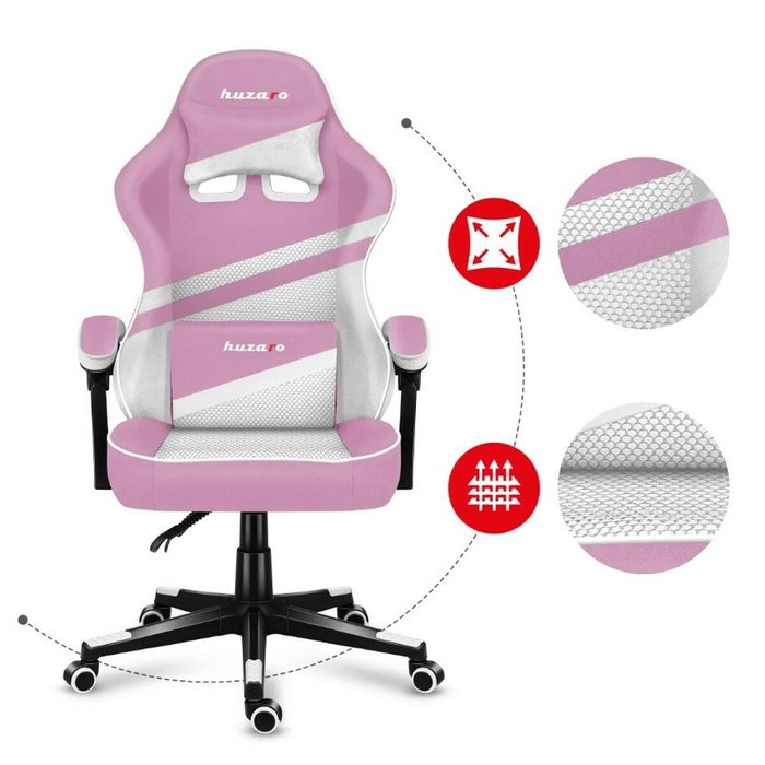 Huzaro Chaise de jeu HZ-Force 4.4 Pink Mesh