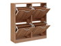 GIFTDECOR Zapatero Madera 2 Pisos 4 Puertas - Naturel
