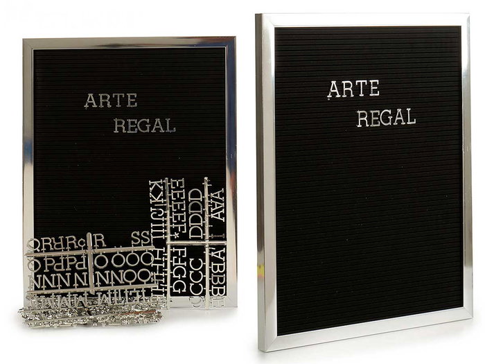 ARTE REGAL Panneau noir avec cadre et lettres argentées (Lot de 12) ARTE REGAL Panneau noir avec cadre et lettres argentées (Lot de 12)