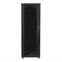 Lanberg FF01-6637-12B, Armoire Rack 19 Pouces 37U 600x600 mm, Fermé, Noir, Rack Indépendant avec Porte Verre