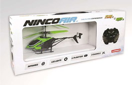 Ninco Whip 2 - Hélicoptère radiocommandé 2 canaux avec éclairage frontal et télécommande infrarouge - 21 x 9,5 x 15 cm