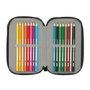 Safta Trousse à crayons triple Minecraft 37 Pièces Noir