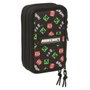 Safta Trousse à crayons triple Minecraft 37 Pièces Noir