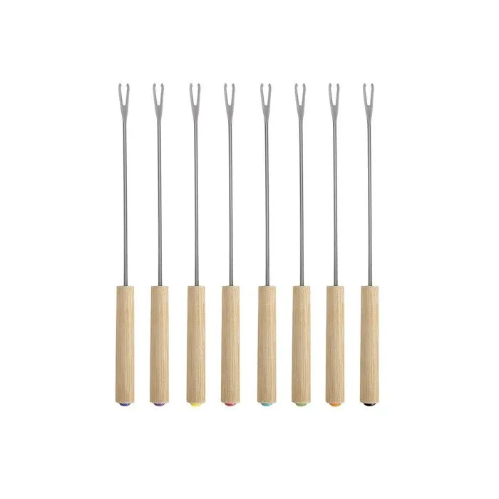 Livoo DOC287 - Appareil à fondue électrique 800W 2L pour 8 personnes avec thermostat ajustable et caquelon antiadhésif sans PFAS - Support bambou inclus