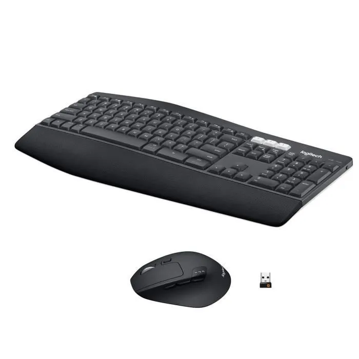 Logitech MK850 Performance - Ensemble clavier et souris sans fil AZERTY noir - Clavier ergonomique avec repose-poignets Logitech MK850 Performance - Ensemble clavier et souris sans fil AZERTY noir - Clavier ergonomique avec repose-poignets