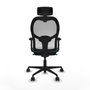 Piqueras y Crespo Chaise de Bureau avec Appui-tête 2D036N2 Blanc Vert pétrole