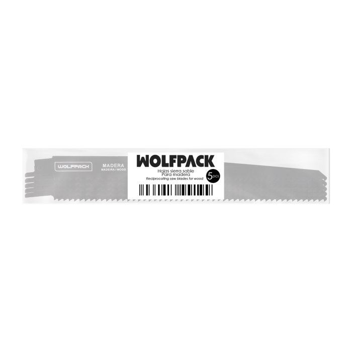 WOLFPACK LINEA PROFESIONAL Lames de scie sabre pour bois 228mm 6T - 5 pièces