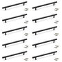 Emuca Lot de 10 poignées pour meubles Orlando, L252mm, entraxe 192mm, Acier, Peint en noir
