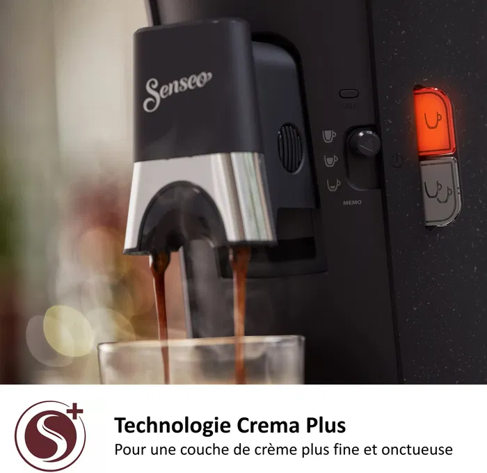 Philips Senseo Select CSA240/21 Cafetière à dosettes noir - Intensité réglable, mousse onctueuse, démarrage instantané, économe en énergie