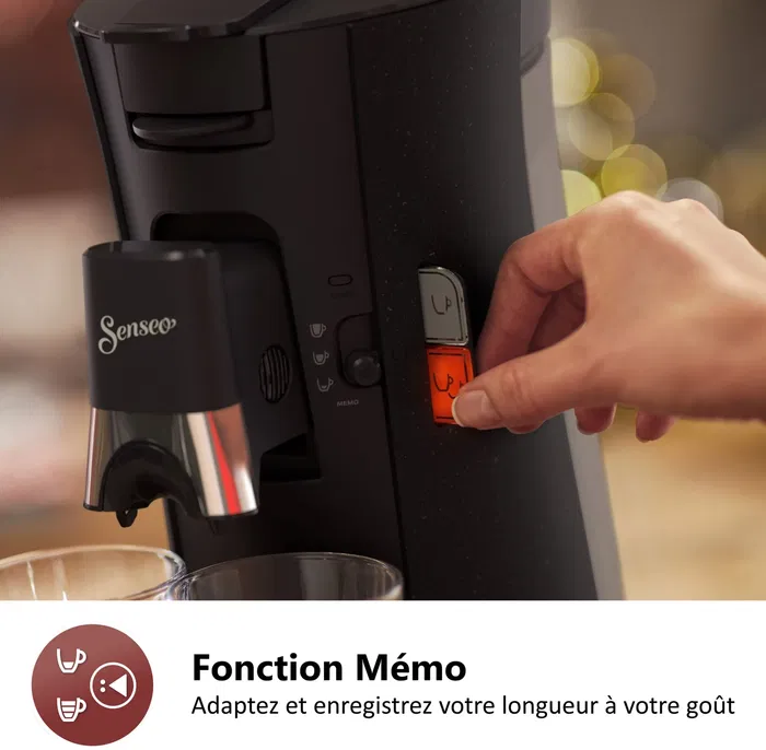 Philips Senseo Select CSA240/21 Cafetière à dosettes noir - Intensité réglable, mousse onctueuse, démarrage instantané, économe en énergie