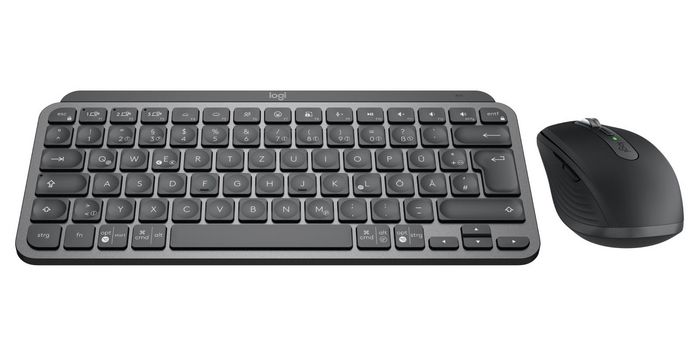 Logitech MX Keys Mini Clavier Sans Fil Compact pour Professionnels avec Souris - Layout Allemand (AZERTY), Bluetooth, Logi Bolt, Rétroéclairage, Rechargeable
