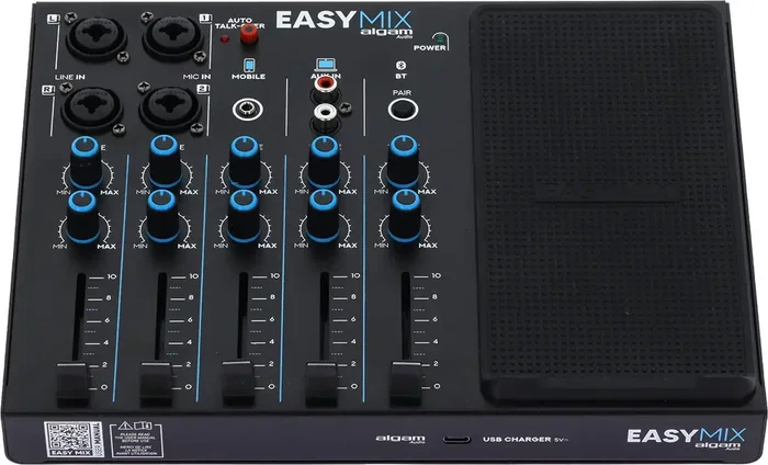 ALGAMAUDIO EASYMIX Mixeur 5 canaux avec Bluetooth et Talkover ALGAMAUDIO EASYMIX Mixeur 5 canaux avec Bluetooth et Talkover