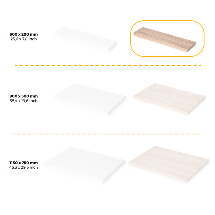 Emuca Plateaux pour étagères, 600x200, Finition chêne, Bois Emuca Plateaux pour étagères, 600x200, Finition chêne, Bois