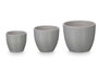 Ibergarden Lot de 3 Pots Bombés 14 17 22 cm Gris Mat - Fait main en argile