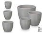 Ibergarden Lot de 3 Pots Bombés 14 17 22 cm Gris Mat - Fait main en argile