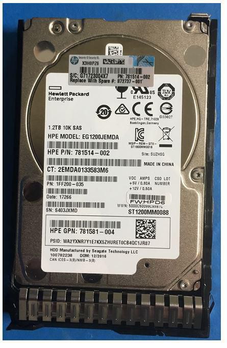 Hewlett Packard Enterprise Disque Dur 1.2To 2.5" 12G SAS 10k rpm SFF SC DS