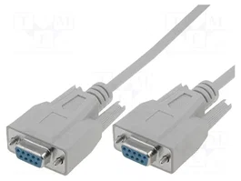 DIGITUS Câble D-Sub 9pin socle femelle, 2m, gris