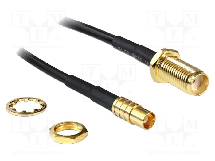 DELOCK Câble coaxial RG174 MCX femelle vers SMA femelle 200mm DELOCK Câble coaxial RG174 MCX femelle vers SMA femelle 200mm