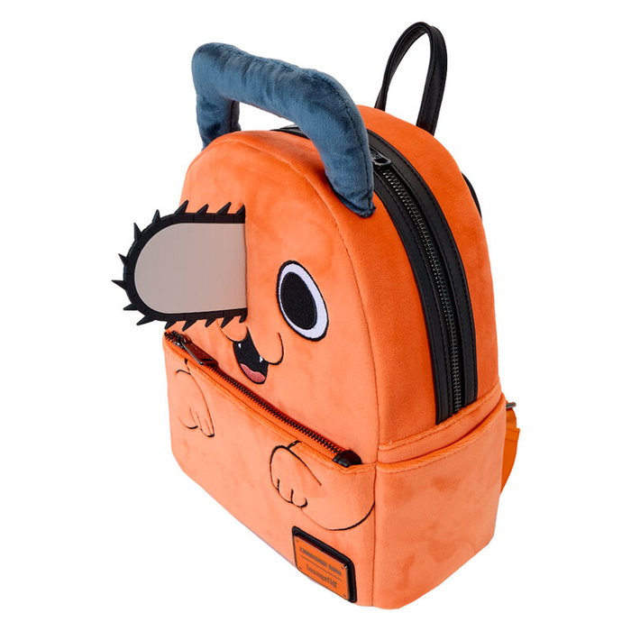 LOUNGEFLY Mochila Pochita Chainsaw Man - 26 cm, sac à dos en similicuir, bretelles réglables, multiples poches et compartiments