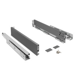 HERRAJES ALK Tiroir Qube Push Anthracite, Profondeur 400 mm, Hauteur 185 mm