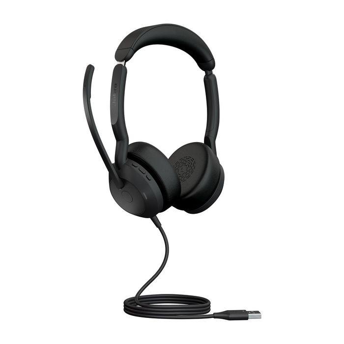 Jabra Evolve2 50 - Casque professionnel filaire avec micro à réduction de bruit, Bluetooth, réduction de bruit active (ANC) et technologie Jabra Air Comfort pour un confort maximal