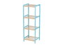 Berilo Étagère Carrée 4 Niveaux en Bambou Bleu Beryl 35 x 100 x 30 cm