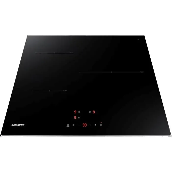 Samsung NZ63T3706A1/UR - Table de cuisson à induction - 3 foyers - Largeur 59 cm - Zone de 28 cm - Commandes sensitives - Booster - Sécurité enfant