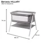Nania Berceau bébé Hillary - Dès la naissance jusqu'à 9 kg - Matelas 3 cm inclus - Avec rangement sous le lit et côtés ajourés