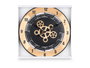 Giftdecor Horloge Murale Engrenage Bois 60x60 cm Marron et Noir (Set de 4)