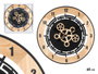 Giftdecor Horloge Murale Engrenage Bois 60x60 cm Marron et Noir (Set de 4)