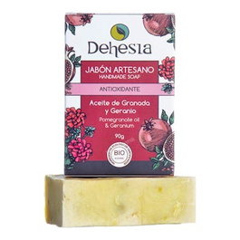 DEHESIA Savon Artisanal Bio Antioxydant 100g - Peaux Mixtes, à l'Aloe Vera, à l'Huile de Grenade et à la Vitamine E