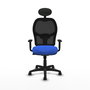 Piqueras Y Crespo Chaise de bureau Alocén, Assise Bleue et Dossier Maille Noir