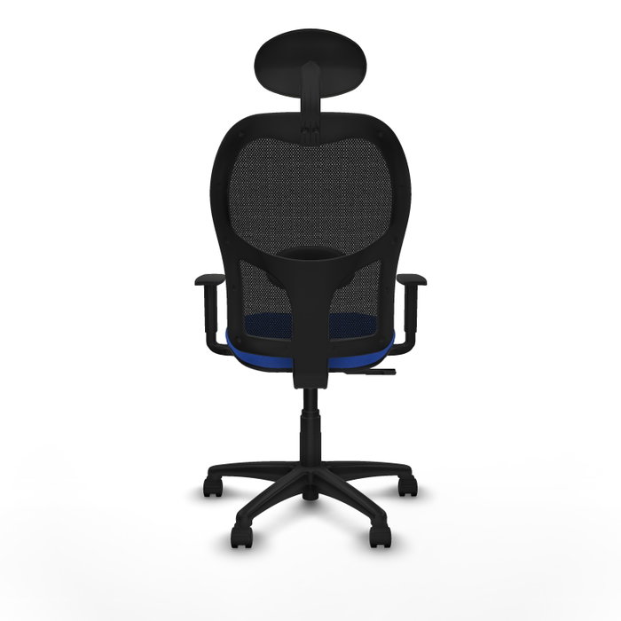 Piqueras Y Crespo Chaise de bureau Alocén, Assise Bleue et Dossier Maille Noir
