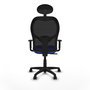 Piqueras Y Crespo Chaise de bureau Alocén, Assise Bleue et Dossier Maille Noir