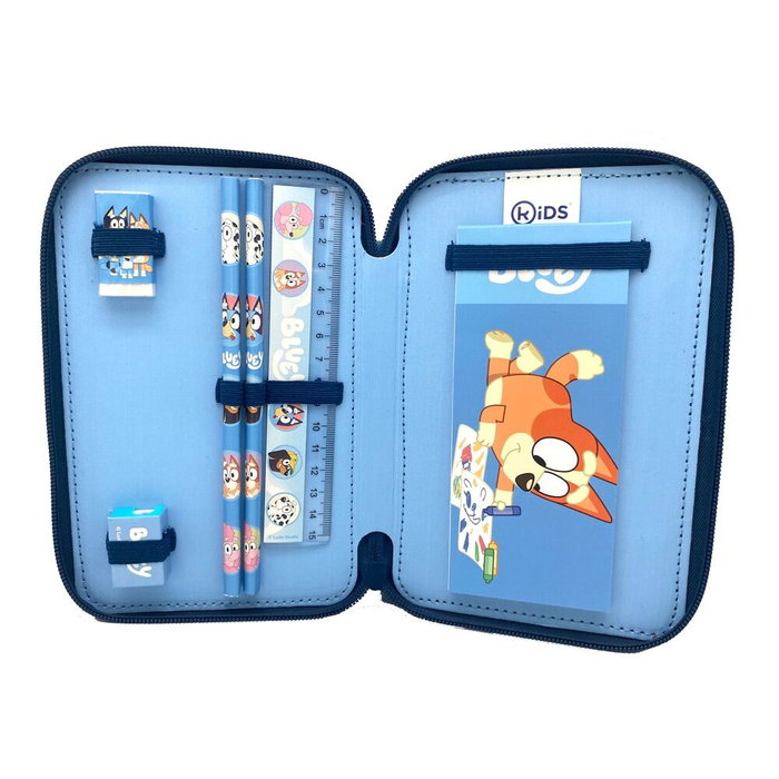 KIDS LICENSING Plumier Bluey Double - Trousse scolaire - Dimensions: 12,5 x 19,5 x 4,6 cm