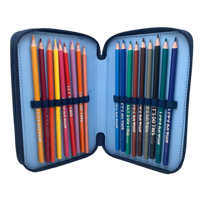 KIDS LICENSING Plumier Bluey Double - Trousse scolaire - Dimensions: 12,5 x 19,5 x 4,6 cm