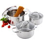 Day Batterie de cuisine 3 pièces avec couvercles en verre