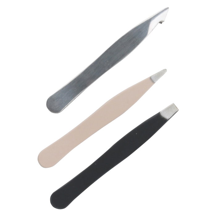 Cosmetic Club Jeu de 3 Mini Pinces à Épiler Différentes