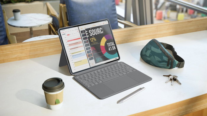 Logitech Combo Touch pour iPad Air - Gris