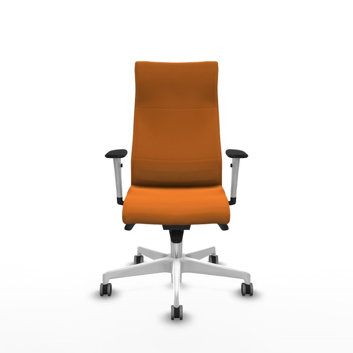 Piqueras Y Crespo Fauteuil Albacete Orange avec mécanisme synchrone et base blanche