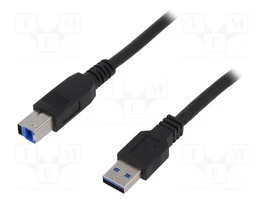 LOGILINK Câble USB 3.0 de 1m, USB A vers USB B, Noir