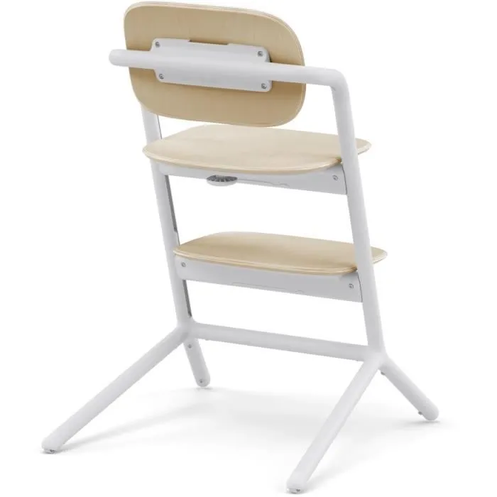 Cybex Chaise Haute Évolutive Lemo 2 Pack 3 en 1 - Blanc/Bois - Assise et Repose-Pieds Réglables Hauteur/Profondeur - Set Bébé Inclus - Compatible Transat et Tour d'Observation