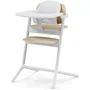 Cybex Chaise Haute Évolutive Lemo 2 Pack 3 en 1 - Blanc/Bois - Assise et Repose-Pieds Réglables Hauteur/Profondeur - Set Bébé Inclus - Compatible Transat et Tour d'Observation